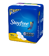 Stayfree 18 count ultra thin regular pads with wings
